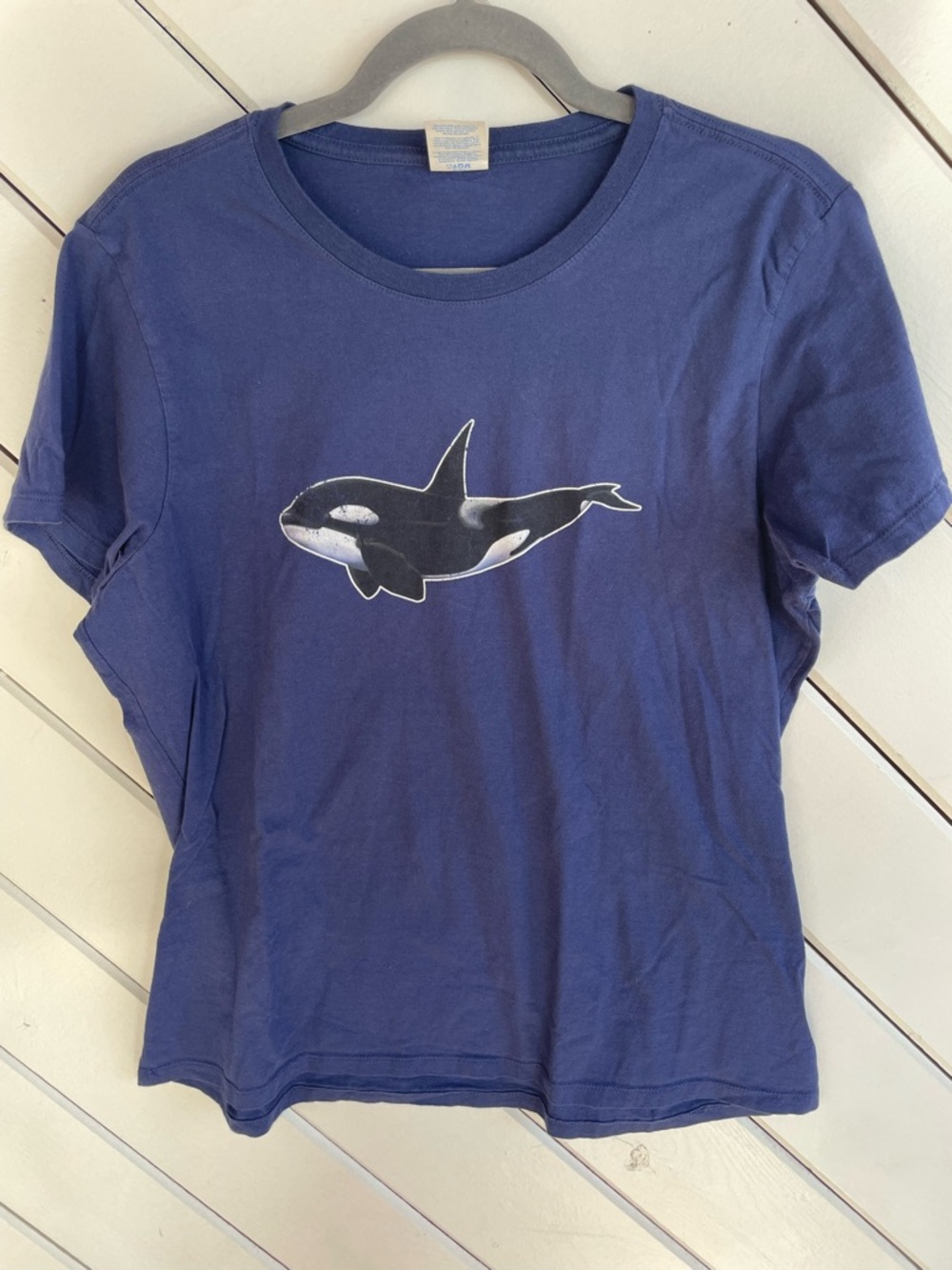 Port and Company Navy Short Sleeve Tee with Orca Killer Whale Graphic